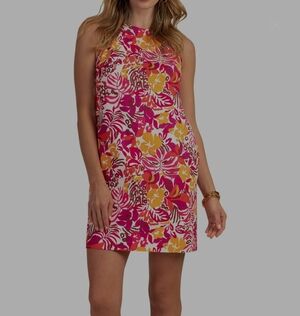 Trina Turk Vibrant Pink and Yellow Mini Dress